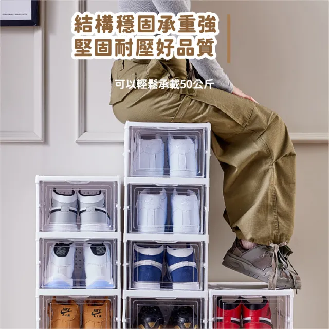 【逛逛市集】可堆疊伸縮鞋盒/三層(鞋架 透明鞋盒 摺疊鞋盒)