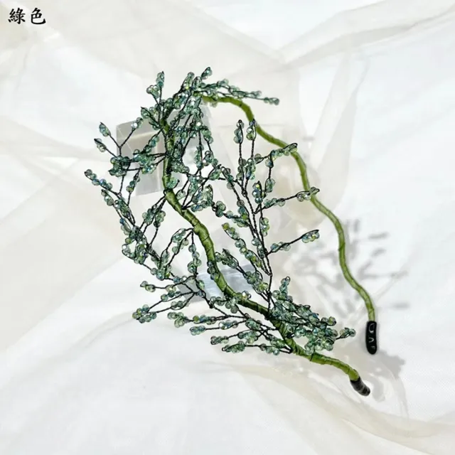 【巴黎精品】現貨+預購 髮箍水晶髮飾(手工串珠網狀樹葉女飾品2色a1da8)