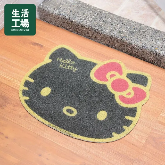 【生活工場】HelloKitty造型刮泥絲圈地墊(50x57cm)