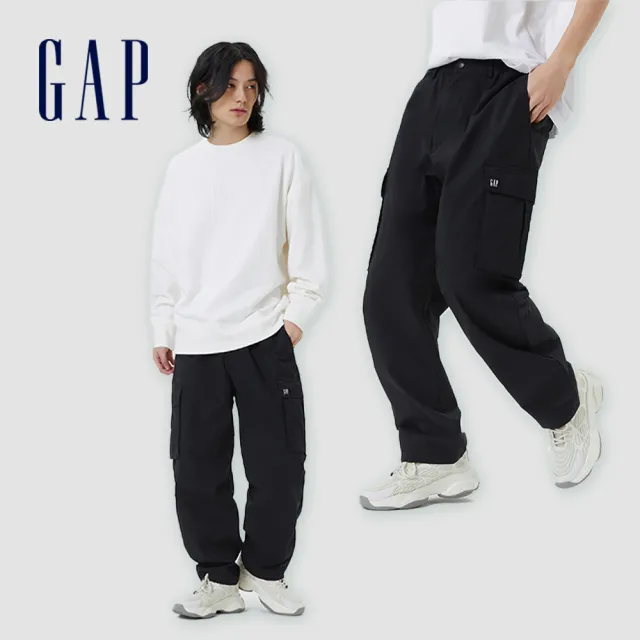 【GAP】男裝 Logo鬆緊工裝褲 輕透氣系列-多色可選(606623)