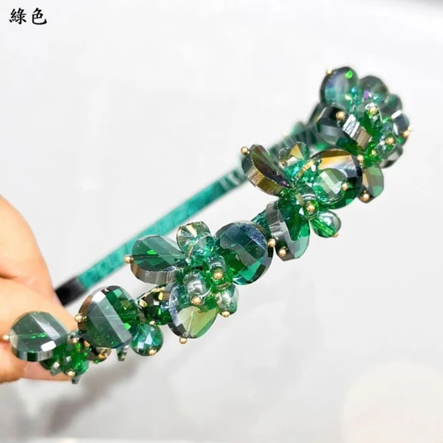 巴黎精品 髮箍水晶髮飾(精緻手工編織花朵女飾品5色a1da30)