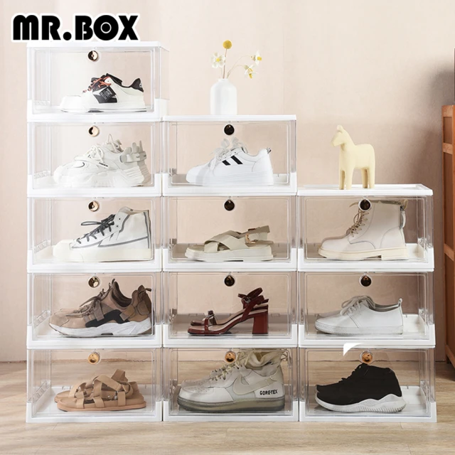 Mr.Box 透明摺疊收納鞋盒(3入)