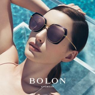 【BOLON 暴龍】大牌巨星時尚流行男仕女仕墨鏡太陽眼鏡(蝶形大矩方框BL7007偏光)