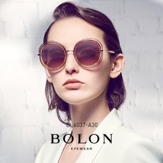 【BOLON 暴龍】大牌巨星時尚流行男仕女仕墨鏡太陽眼鏡(經典閃亮不規則大圓框BL6037系列)