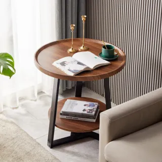 【IDEA】瑪丹簡約雙層弧形置物茶几/邊桌(和室桌)