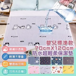 【TENGYUE】嬰兒尿墊 三層防水隔尿保潔墊-70x120cm二入組(標準 尿布墊 生理墊 寵物墊 可機洗)