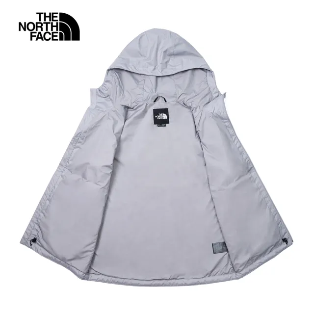 【The North Face】北面男款灰色防水透氣連帽衝鋒衣｜88RDA91