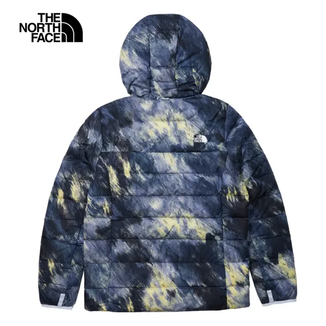 【The North Face 官方旗艦】北面女款藍色DWR防潑水保暖連帽羽絨外套｜83OKOW1(700蓬鬆度)