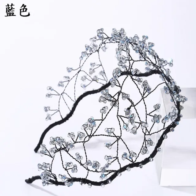 【巴黎精品】現貨+預購 髮箍水晶髮飾(精緻編織串珠寬版女飾品a1da12)