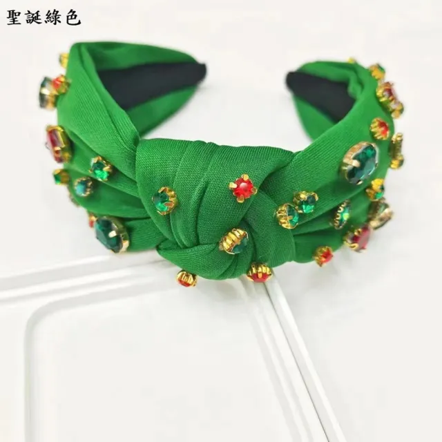 【巴黎精品】現貨+預購 髮箍布藝髮飾(歐美聖誕節百搭彩鑽女飾品2色a1da10)