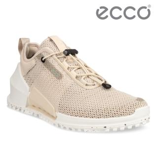 【ecco】BIOM 2.0 W 健步透氣織物極速戶外運動鞋 女鞋(砂礫色/石灰色 80067360782)