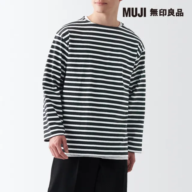 【MUJI 無印良品】男有機棉水洗粗織船領九分袖T恤(共6色)