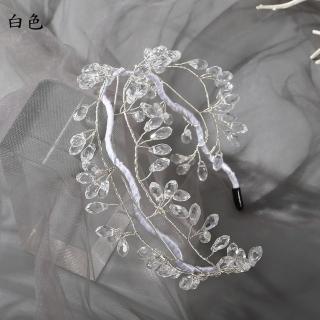 【巴黎精品】髮箍水晶髮飾(銅絲纏繞串珠網狀女飾品5色a1da33)