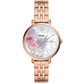 【FOSSIL】Jacqueline 海島風情 花卉錶盤 時尚腕錶(ES5275)父親節 禮物 推薦