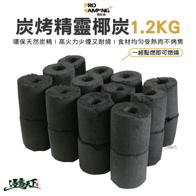 Pro Kamping 領航家 炭烤精靈椰炭1.2KG(烤肉 炭精 木炭 焚火台 戶外 露營 逐露天下)