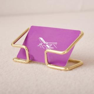 【自我介紹】質感電鍍金屬名片座(名片架 證件夾 桌面支架 展示架 卡片盒 商務 收納名片 辦公室)