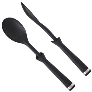 【法國mastrad】耐高溫不沾桌!多功能矽膠可站立式湯杓黑(食品級矽膠/可站立防滴汁/止滑)