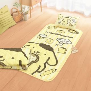 【享夢城堡】兒童卡通四季被童枕睡墊三件組(三麗鷗布丁狗POMPOMPURIN 麵包家族-橘黃)