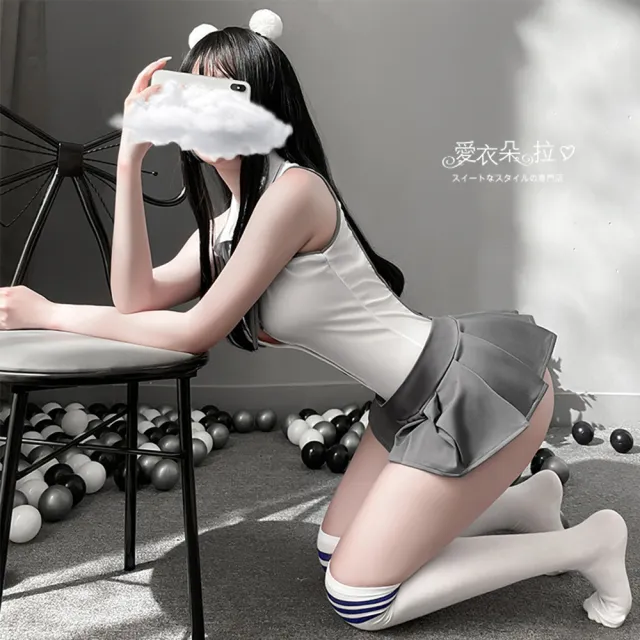 【愛衣朵拉】學生制服 連身衣 金魚領結性感內衣(情趣角色扮演服裝)