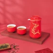 【乾唐軒】梅香陶瓷泡茶器(一壺+二杯 / 鎏金 / 3色)
