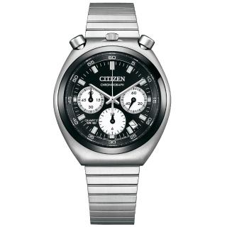 【CITIZEN 星辰】限定款 牛頭錶 三眼計時男錶 -黑白熊貓(AN3660-81E)