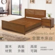 【IHouse】皇家全實木房間2件組-雙人5尺(床台+床頭櫃)