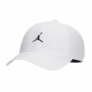 【NIKE 耐吉】帽子 Jordan Club 男女款 白 黑 基本款 可調式 老帽 棒球帽 喬丹 鴨舌帽(FD5185-100)
