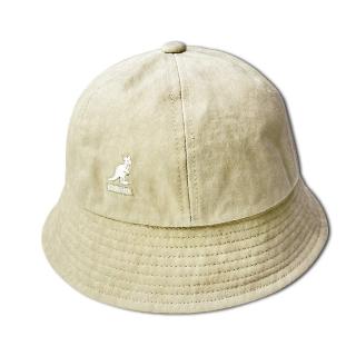 【KANGOL】COTTON 水洗棉圓頂盆帽(米色)