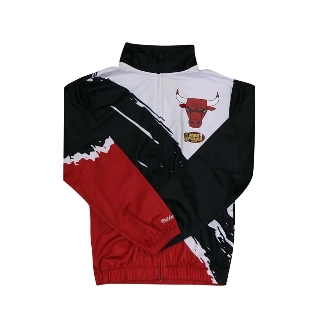 NBA M&N NBA 青少年 總冠軍印刷 立領 外套 公牛隊 黑紅(WN2B7NAL3-BUL)