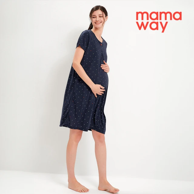 mamaway 媽媽餵 迪士尼普普花米奇長版孕哺上衣評價推薦