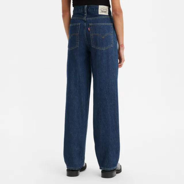 【LEVIS】Wellthread環境友善系列 女 街頭休閒中腰寬直筒牛仔/深藍染工藝 熱賣單品 A3028-0005