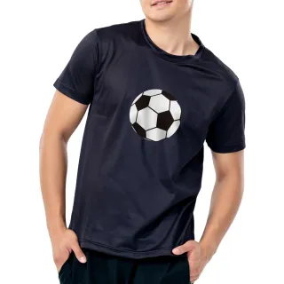 【MISPORT 運動迷】台灣製 運動上衣 T恤-足球單顆/運動排汗衫(MIT專利呼吸排汗衣)