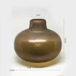 【YU Living 信歐傢居】復古小口徑圓形玻璃花瓶 花器(琥珀色/高19cm)
