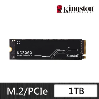 【Kingston 金士頓】KC3000 1TB M.2 2280 PCIe 4.0 ssd固態硬碟 讀 7000M/寫 6000M(★SKC3000S/1024G)