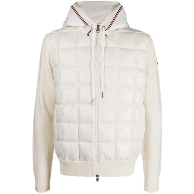 【MONCLER】新款 男款 前襟羽絨針織連帽外套-白色(2號USA-M、3號USA-L、4號USA-XL)