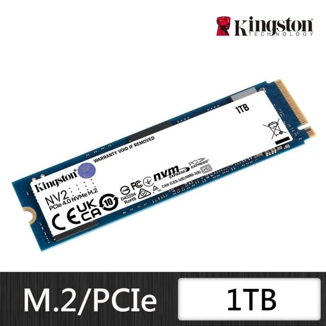 【Kingston 金士頓】NV2 1TB M.2 2280 PCIe 4.0 ssd固態硬碟 (★SNV2S/1000G) 讀 3500M/寫 2100M