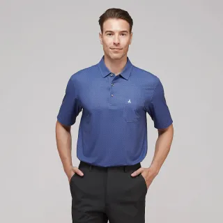 【JOHN DUKE 約翰公爵】男  吸濕排汗 速乾抗UV襯衫領印花胸袋 短袖 POLO衫_藍(20-3V1846)