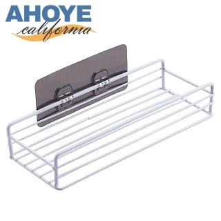 【AHOYE】長形免打孔浴室置物架(浴室收納 浴室置物架 無痕浴室置物架)