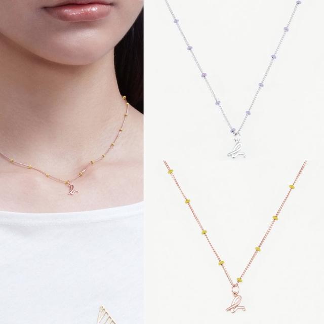 【agnes b.】bijoux 女款Color Chain系列純銀項鍊(多色)