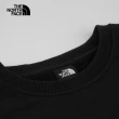 【The North Face 官方旗艦】北面男女款黑色舒適大尺寸品牌LOGO大學T｜8AKZJK3
