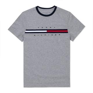 【Tommy Hilfiger】TOMMY 年度爆款經典Logo圖案短袖T恤 上衣-灰色(平輸品/短T)