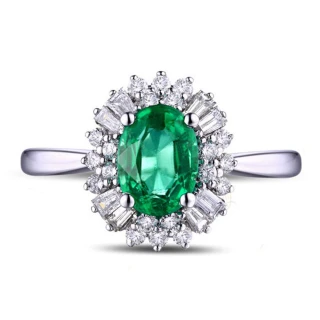 【禾美珠寶】天然哥倫比亞祖母綠戒指YS538(18K金)
