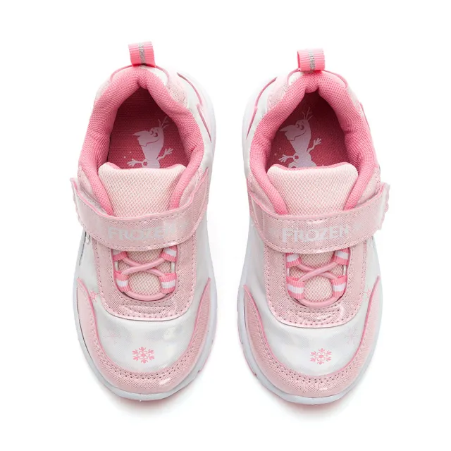 【Disney 迪士尼】正版童鞋 冰雪奇緣 電燈運動鞋/透氣 輕量 易穿脫 台灣製 粉紅(FNKX37403)