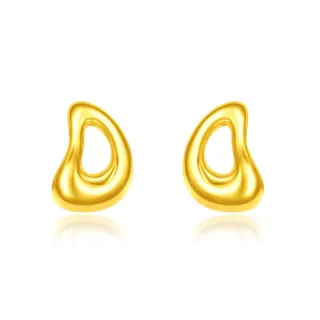 【周大福】LIT系列 時尚水滴黃金耳環