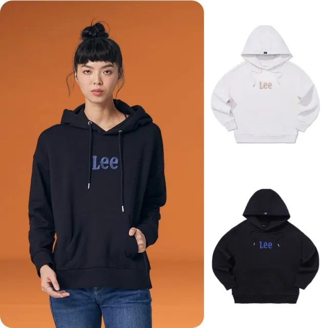 【Lee】女裝 長袖帽T / 胸前刺繡 LOGO 共2色 Oversized版型(LB330037K11 / LB330037K15)