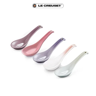 【Le Creuset】瓷器中式湯匙組5入(薔薇粉/蛋白霜/錦葵紫/淡粉紅/藍鈴紫)