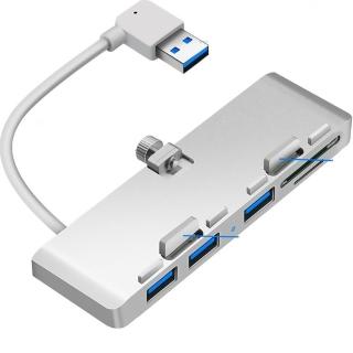 【Bill Case】高階輕薄 iMac用USB 3.0 TF SD 5Gbps多功讀卡集線器(鈦銀)
