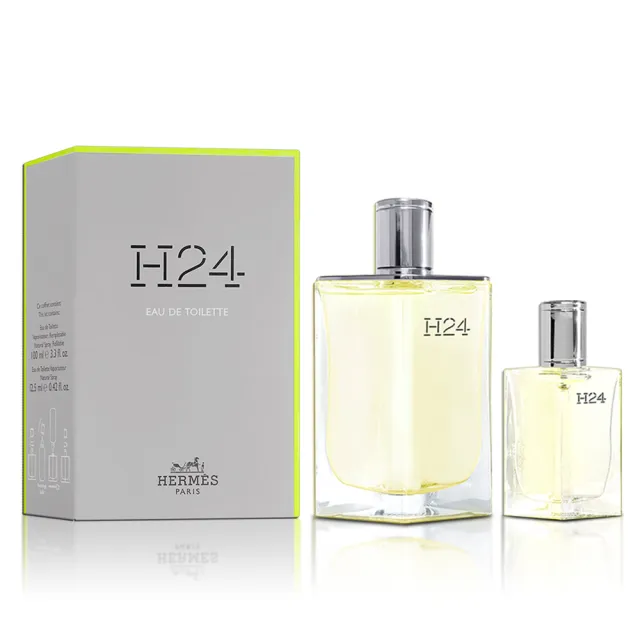 Hermes 愛馬仕】H24淡香水100ml 節慶香氛禮盒(淡香水100ml+隨身瓶12.5