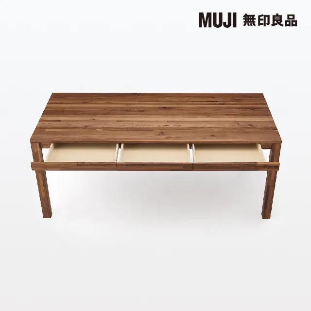 MUJI 無印良品】節眼木製餐桌/附抽屜/胡桃木/寬180CM(大型家具配送