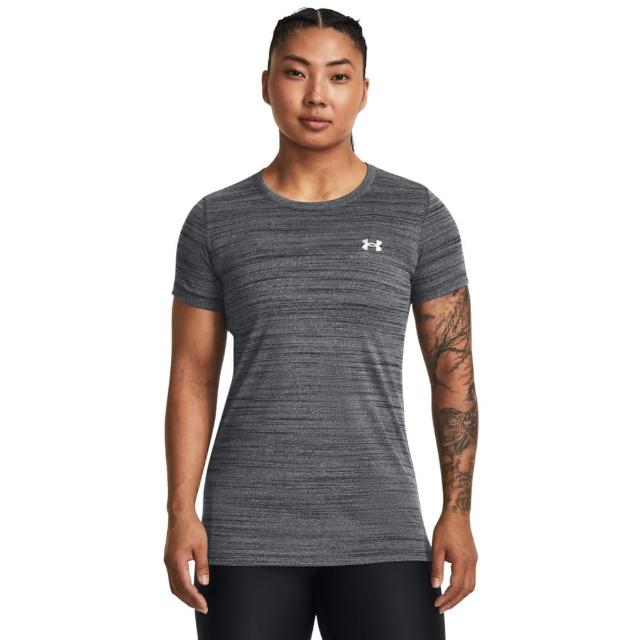 【UNDER ARMOUR】UA 女 Tech Tiger短T-Shirt _1376937-001(黑灰)